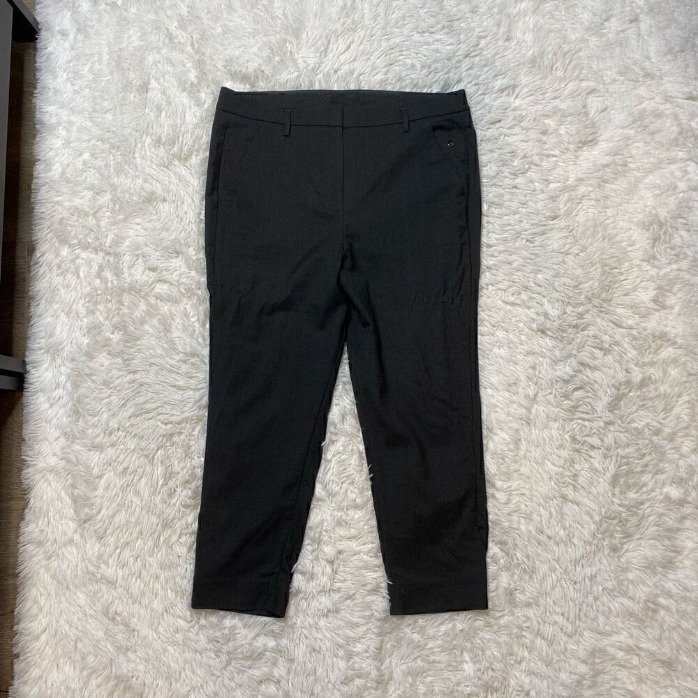Kit and Ace Womens Crop Dress Pants Black Size 35x24 Trousers Gold Zipper Detail